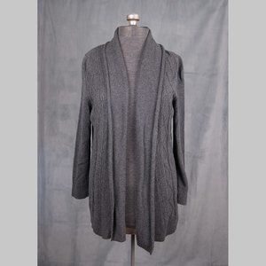 Eddie Bauer Grey Cabled Cardigan, Size 2X